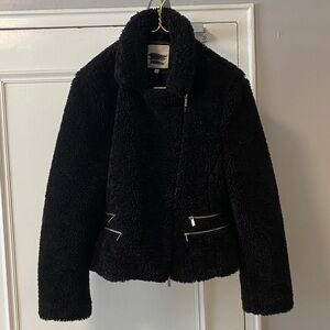 Black Teddy Jacket with Zip Pockets